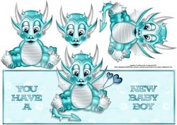 Little Dragon Baby Boy Over the Top Large Card