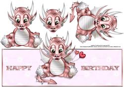 Little Dragon Girl Over the Top Large Card