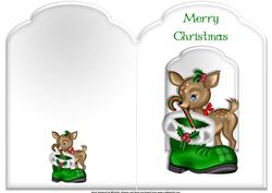 Deer, Candy Cane and Santas Boot Scalloped Top Quick Card