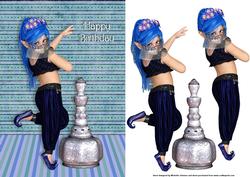 Genie and the Lamp Card Front