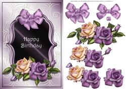 Heritage Roses Card Front with Decoupage