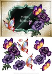 Purple Passions and Butterflies Card Front