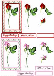 Red and Pink Rose Step by Step