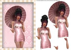 Oriental in Pink Card Front