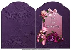 Ballet Shoes and Roses Scalloped Top Quick Card