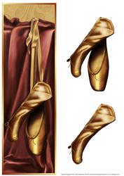 Golden Ballet Shoes Large Dl Card