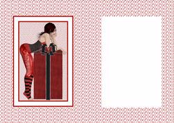 Valentines Day Lady Leaning on Present Insert