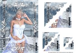 Snow Princess Birthday or Christmas Deckle Edge Stacker