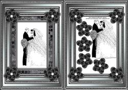 Monochrome Bride & Groom Wedding Card Front