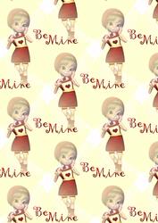 Be Mine Cute Girl Background Sheet