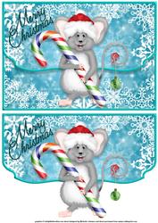Christmas Mouse Fancy Edge Faux Envelope Card