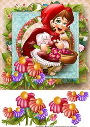 Little Red Riding Hood 8 x 8 Topper with Decoupage
