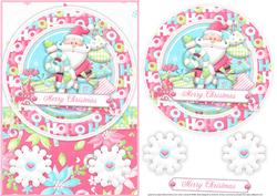 Santa's Merry Christmas Card Front with Topper