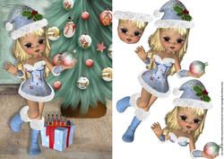 Christmas Cookie Card Front with Decoupage 1