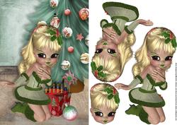 Christmas Cookie Card Front with Decoupage 4