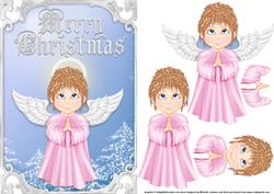 Christmas Angel Card Front with Decoupage