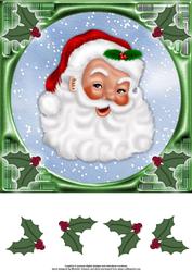 Santa and Holly 8 x 8 Topper