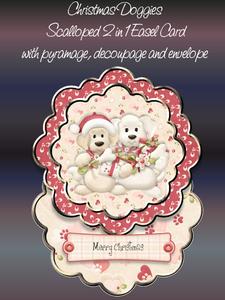 Christmas Doggies 2 in 1 Scalloped Easel Card Kit