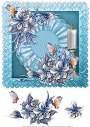 Wynter Flowers, Butterflies and Candle Card Topper