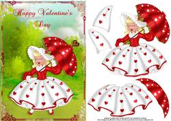 Sweetheart Valentine Card Front with Decoupage