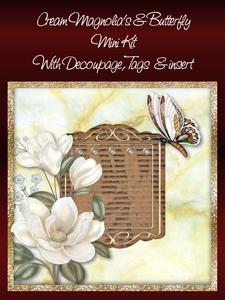 Cream Magnolias and Butterfly 8x8 Mini Kit