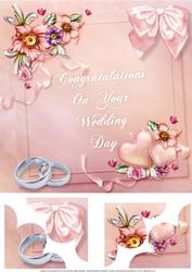 Hearts and Flowers Wedding 8x8 Topper with Corner Stacker