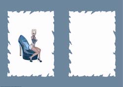 Woman Sitting on a Shoe Insert Blue