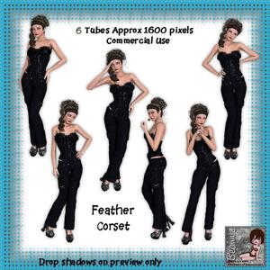 6 Feather Corset Poser Tubes