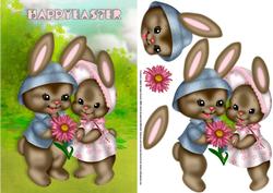 Easter Bunny Couple Card Front