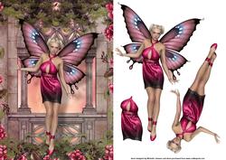 Pretty Butterfly Fairy Card Front with Decoupage