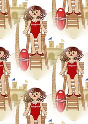 Raggedy Doll on Beach Background