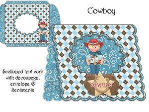 Cowboy Scalloped Tent Card Kit