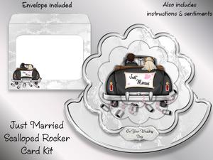 Just Married Scalloped Rocker Card Kit with Pyramage and Env