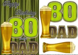 Lager and Lime Dad Card Front Age 80