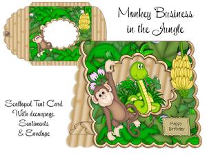 Monkey Business in the Jungle Scalloped Tent Card Kit