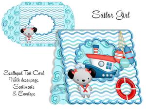 Sailor Girl Scalloped Tent Card Kit