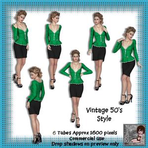 6 Vintage 50s Style Poser Tubes