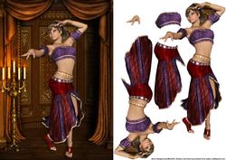 Gypsy Belly Dancer Card Front with Decoupage