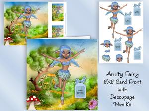 Amity Fairy 8x8 Card Front with Decoupage Mini Kit