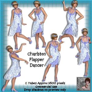 6 Charlston Vintage Flapper Dancer Poser Tubes