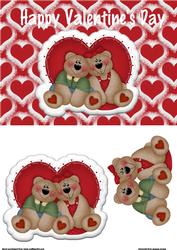 Cute Teddy Valentines Card Front
