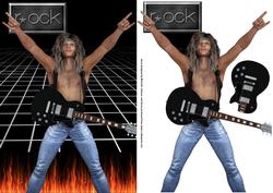 Rock Star Card Front with Decoupage