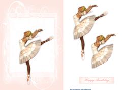 Beautiful Pink Ballerina Card Front