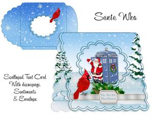 Santa Who Scalloped Tent Card Kit