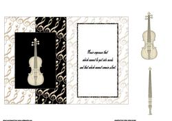 Violin and Music Fold Back Card