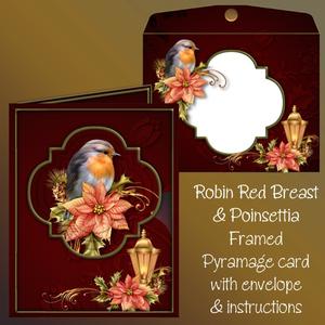 Robin & Poinsettia Framed Pyramage Card Kit