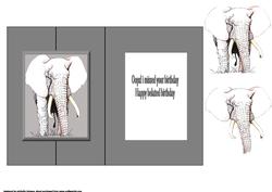 Belated Elephant Fold Back Card