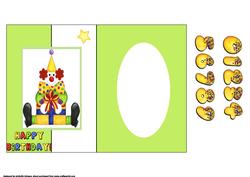 Clown Fold Back Card