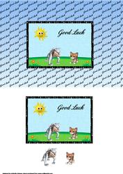 Good Luck Card Front with Decoupage