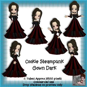 6 Cookie Steampunk Gown in Dark Poser Tubes